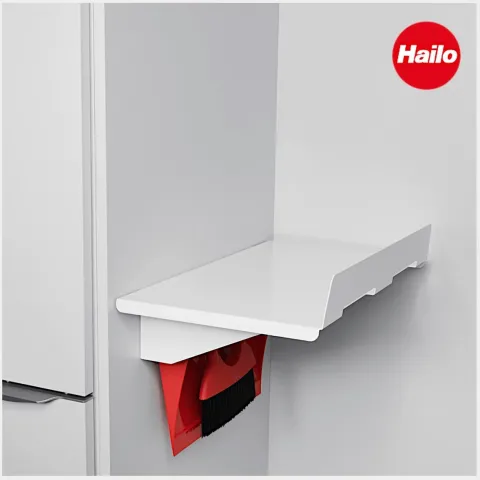 Hailo Universalablage 3271151 Ablage mit Kehr-Set 289 x 480 x 158 mm Metall weiß