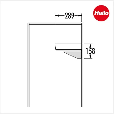 Hailo Universalablage 3271151 Ablage mit Kehr-Set 289 x 480 x 158 mm Metall weiß