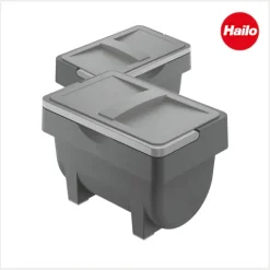 Hailo Universaldepot Kitty 2x 4 Liter Aufbewahrungsbehälter mit Henkel grau Kunststoff