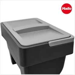 Hailo Universaldepot Kitty 2x 4 Liter Aufbewahrungsbehälter mit Henkel grau Kunststoff