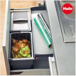 Hailo Universaldepot Kitty 2x 4 Liter Aufbewahrungsbehälter mit Henkel grau Kunststoff