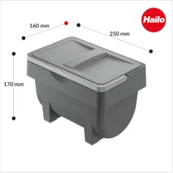 Hailo Universaldepot Kitty 2x 4 Liter Aufbewahrungsbehälter mit Henkel grau Kunststoff