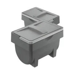 Hailo Universaldepot Kitty 2x 4 Liter Aufbewahrungsbehälter mit Henkel grau Kunststoff