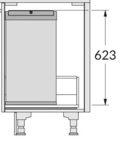 HAILO Wertstoffbox 53 L 3273101 Inset Einbau-Abfallsammler Kunststoff schwarz Frontauszu