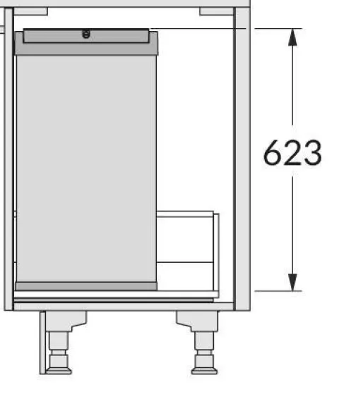 HAILO Wertstoffbox 53 L 3273101 Inset Einbau-Abfallsammler Kunststoff schwarz Frontauszu