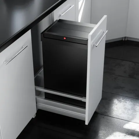 HAILO Wertstoffbox 53 L 3273101 Inset Einbau-Abfallsammler Kunststoff schwarz Frontauszu