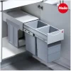 Hailo Abfallsammler 30 Liter 3666811 TA Swing Tandem Kunststoff hellgrau für 30 cm Drehtürschrank
