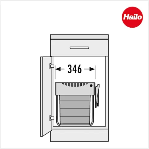 Hailo Abfallsammler 3641222 40 Liter 2x20 mit Biodeckel Vollauszug