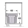 Hailo Abfallsammler 3666108 TA Swing Tandem 2 x 15 L Vollauszug Kunststoff Metall für 30 cm Schrank