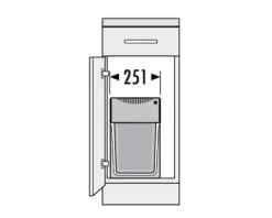 Hailo Abfallsammler 3666108 TA Swing Tandem 2 x 15 L Vollauszug Kunststoff Metall für 30 cm Schrank