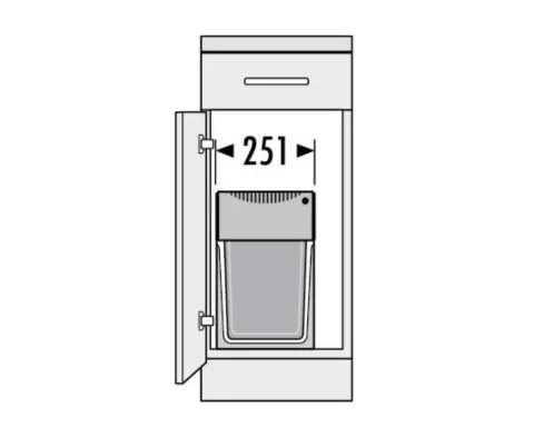Hailo Abfallsammler 3666108 TA Swing Tandem 2 x 15 L Vollauszug Kunststoff Metall für 30 cm Schrank