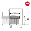 Hailo Abfallsammler 3650103 TA Swing A Tandem 2x 15 Liter mit Müllbeutelrolle