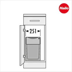 Hailo Abfallsammler 3666191 TZ Swing Terzett 2x7 + 15 Liter Mülltrennsystem Kunststoff Küchenschrank Einbau