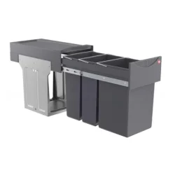 Hailo Abfallsammler 3666191 TZ Swing Terzett 2x7 + 15 Liter Mülltrennsystem Kunststoff Küchenschrank Einbau