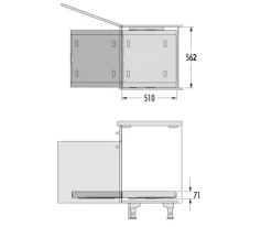 Hailo Adapter 3271371 Universaltablar Montageleiste Kunststoff hellgrau für 60 cm Schrank