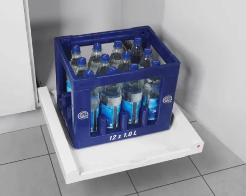 Hailo Adapter 3271371 Universaltablar Montageleiste Kunststoff hellgrau für 60 cm Schrank