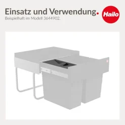 Hailo Deckel 1220759 dunkelgrau Ersatzdeckel 12 14 Liter Inneneimer Kunststoff
