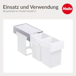 Hailo Deckel 1074009 Ersatzdeckel hellgrau für Hailo Terzett und Tandem Abfallsammler