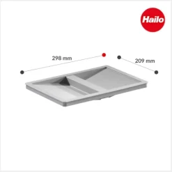 Hailo Deckel 1104849 Ersatzdeckel 298 x 209 x 22 mm Kunststoff hellgrau für 15-20 L Eimer