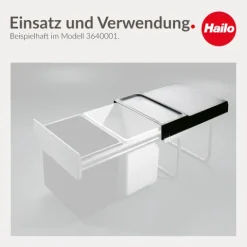 Hailo Deckel 1086329 Ersatzdeckel 340x463x63 mm schwarz für Raumspar Tandem und Rondo