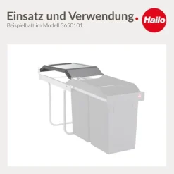 Hailo Deckel 1081739 Ersatzdeckel 243 x 495 x 50 mm Kunststoff dunkelgrau für Tandem