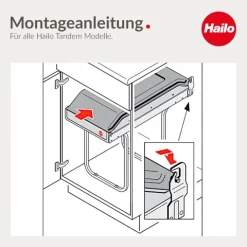Hailo Deckel 1081739 Ersatzdeckel 243 x 495 x 50 mm Kunststoff dunkelgrau für Tandem