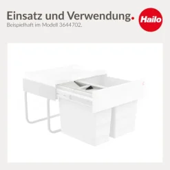 Hailo Deckel 1107249 für 12 und 14 Liter Inneneimer Ersatzteil hellgrau für Küchenschrank