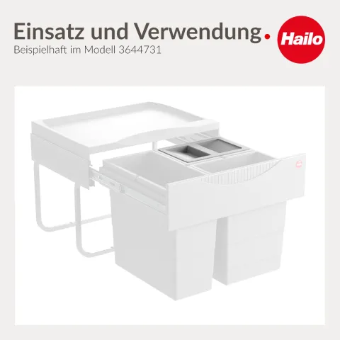 Hailo Deckel 1068589 7 8,5 10 Liter Inneneimer Kunststoff hellgrau Abfallsystem