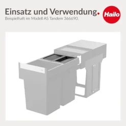 Hailo Deckel 1220069 13 Liter Inneneimer Kunststoff dunkelgrau Abfallsystem