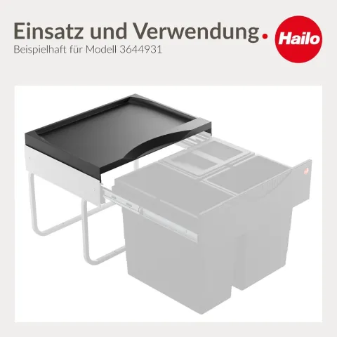 Hailo Deckel 1226099 schwarz Ersatzdeckel Kunststoff Raumspar Tandem