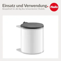 Hailo Deckel 1656849 weiß 284 x 284 x 84 mm für Big Box