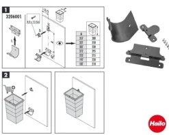 Hailo Easy Wandhalterung 3206001 Inneneimerhalter Kunststoff dunkelgrau bis 7,5 kg Küche