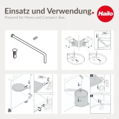 Hailo Eimerzubehör 1131269 Kunststoff schwarz Compact Box Mono Abfallsystem