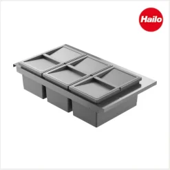 Hailo Einbau-Abfallsammler 51 L Separato M 900 3-fach Kunststoff/Metall dunkelgrau für 90 cm Auszug