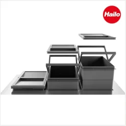 Hailo Einbau-Abfallsammler 51 L Separato M 900 3-fach Kunststoff/Metall dunkelgrau für 90 cm Auszug