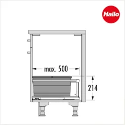 Hailo Einbau-Abfallsammler 51 L Separato M 900 3-fach Kunststoff/Metall dunkelgrau für 90 cm Auszug