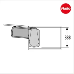 Hailo Einbau-Abfallsammler 18 Liter AS Uno 3418001 Schwenkeimer weiß für Drehtürschrank