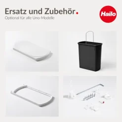 Hailo Einbau-Abfallsammler 18 Liter AS Uno 3418001 Schwenkeimer weiß für Drehtürschrank