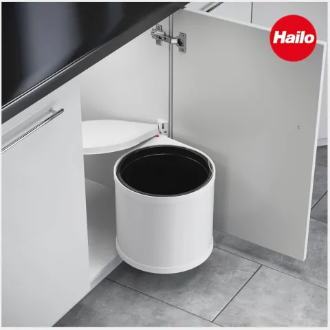 HAILO Einbau-Abfallsammler 12 L 3512001 Swing Kunststoff reinweiß Drehtürschrank