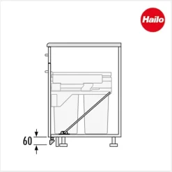 Hailo Fußpedal Kick and Go 3691301 Türöffner Abfallsammler Edelstahl mechanische Ausfahrautomatik