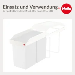 Hailo Griffleiste 1125319 Griffblende Kunststoff weiß 245 x 12 x 50 mm für Tandem Multi-Box