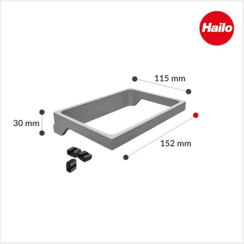 Hailo Halter 3603981 für Inneneimer 1102429 2,5 Liter Kunststoff hellgrau für Küchenschrank Abfallsystem
