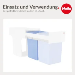 Hailo Inneneimer AntiBak 1221209 15 Liter Kunststoff blau 230 x 220 x 350 mm für Tandem