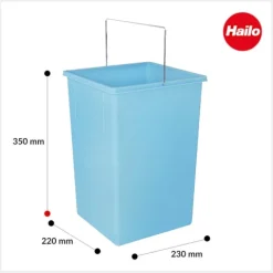 Hailo Inneneimer AntiBak 1221209 15 Liter Kunststoff blau 230 x 220 x 350 mm für Tandem