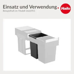 Hailo Inneneimer 1138999 Ersatzbehälter 13 L basaltgrau für HAILO Allegro