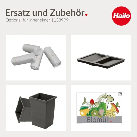 Hailo Inneneimer 1138999 Ersatzbehälter 13 L basaltgrau für HAILO Allegro