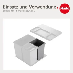 Hailo Inneneimer 1138999 Ersatzbehälter 13 L basaltgrau für HAILO Allegro