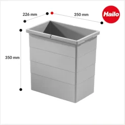 Hailo Inneneimer 1076129 Ersatzbehälter 24 L hellgrau mit 2 Henkeln für Hailo Systeme