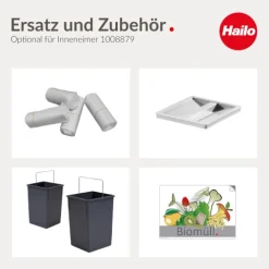 Hailo Inneneimer 1008779 Generation I 15 Liter für Tandem, Terzett Einbau Abfalleimer Kunststoff Küchenschrank Müllsystem