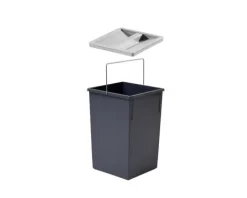 HAILO Inneneimer 15 L 1008879 Abfalleimer Kunststoff dunkelgrau/hellgrau mit Deckel